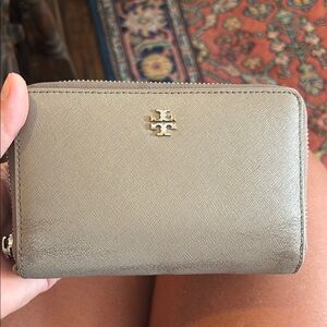 Tory Burch Gold Zip-Around Wallet